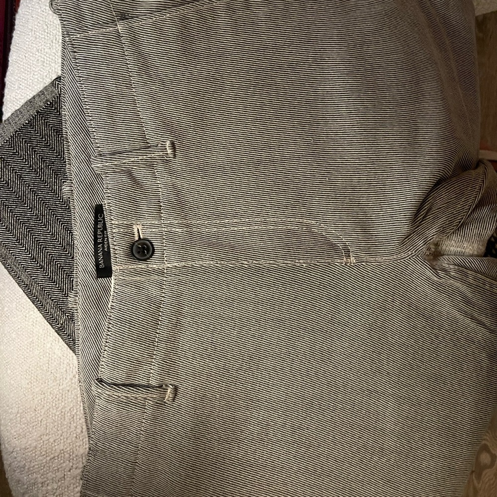Banana Republic Gray Striped Pants